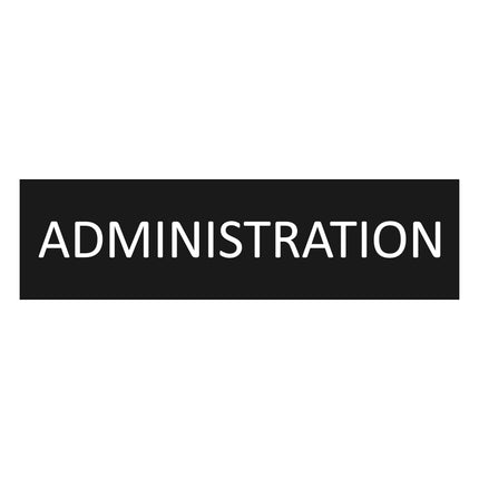 Plaque de porte Administration -  aluminium noir - 165 x 45 mm