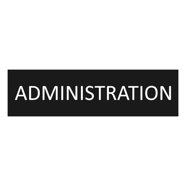 Plaque de porte Administration -  aluminium noir - 165 x 45 mm