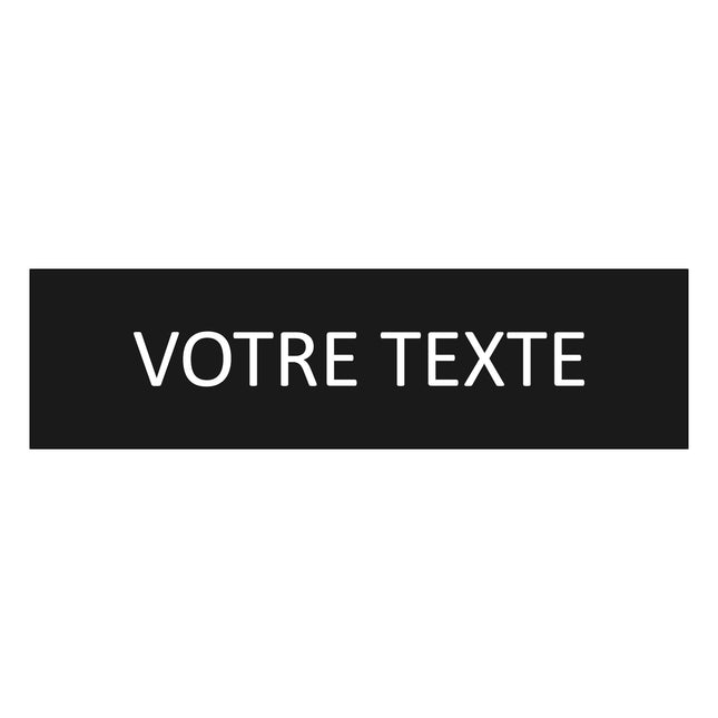Plaque de porte avec votre texte -  aluminium noir - 165 x 45 mm