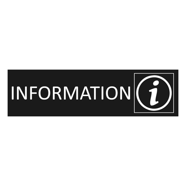 Plaque de porte Information -  aluminium noir - 165 x 45 mm
