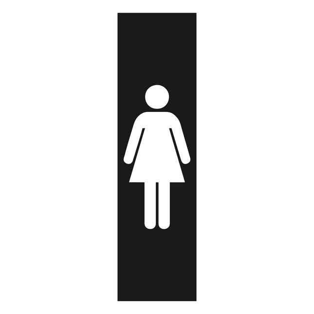 Plaque de porte pictogramme Femmes -  aluminium noir - 165 x 45 mm