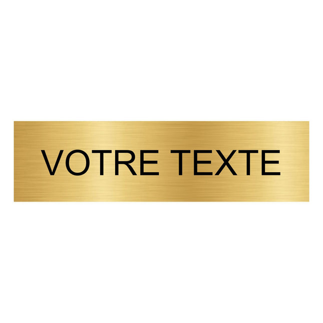 Plaque de porte avec votre texte -  aluminium doré - 165 x 45 mm