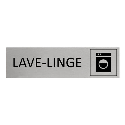Plaque de porte Lave-linge -  aluminium - 165 x 45 mm