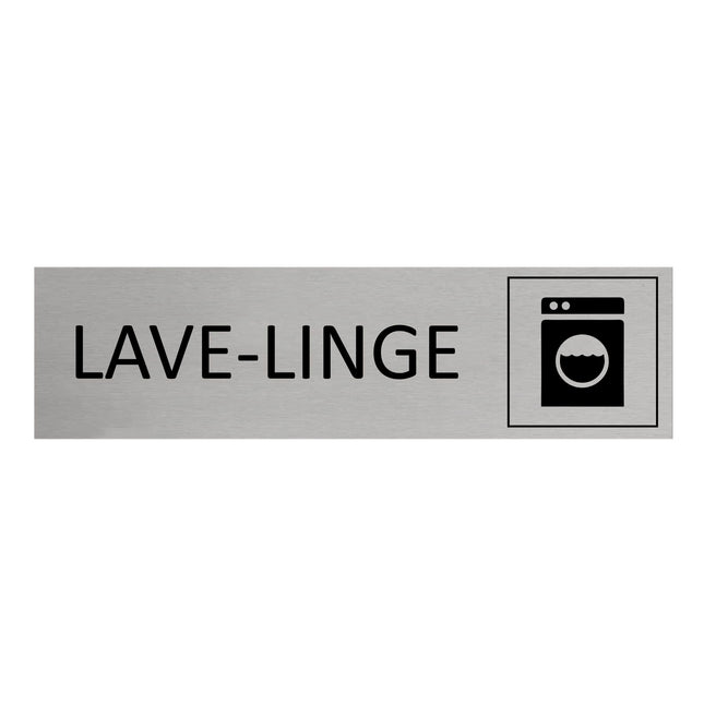 Plaque de porte Lave-linge -  aluminium - 165 x 45 mm