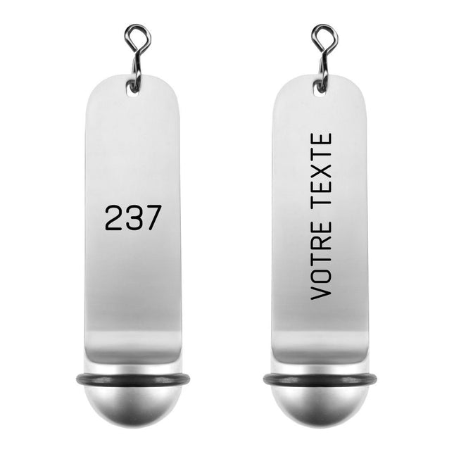 Porte-clés hôtel Classico argent - gravé en aluminium - 108 x 29 mm - par pièce