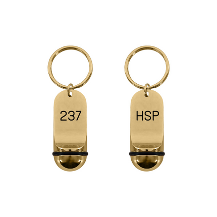 Porte-clés hôtel Petito doré - gravé en aluminium - 48 x 21 mm - par pièce