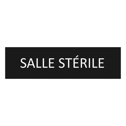 Plaque de porte Salle Stérile - aluminium noir  - 165 x 45 mm
