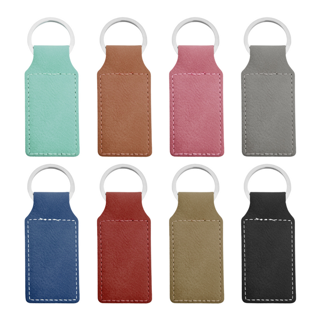 Porte-clés en cuir rectangle - 70 x 33 mm - par pièce