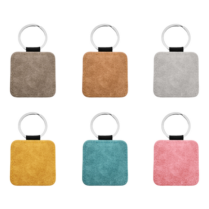 Porte-clés en cuir carré - 50 x 50 mm - par pièce