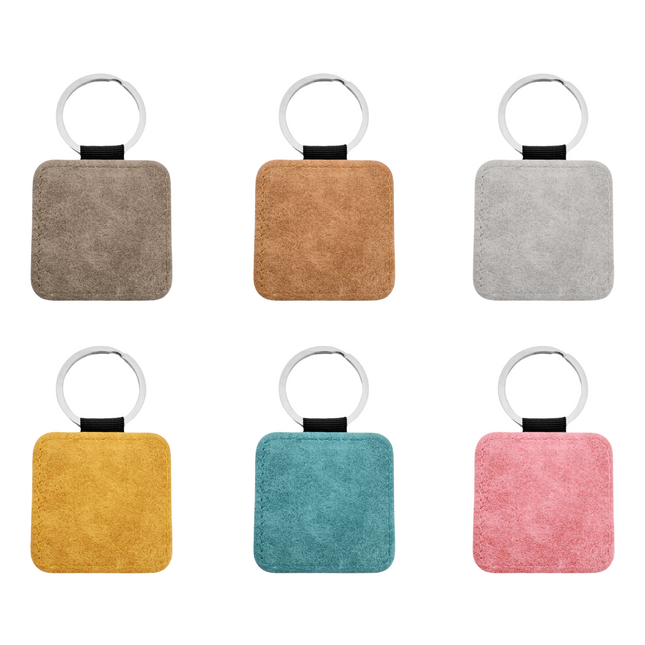 Porte-clés en cuir carré - 50 x 50 mm - par pièce