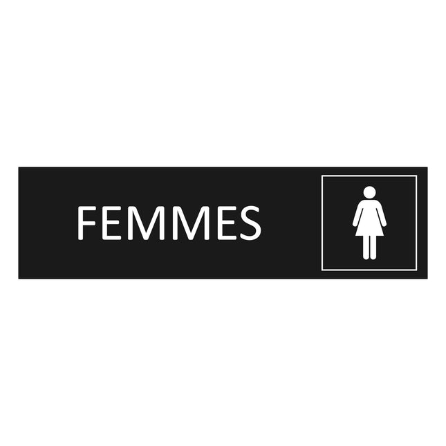 Plaque de porte Femmes - aluminium noir  - 165 x 45 mm
