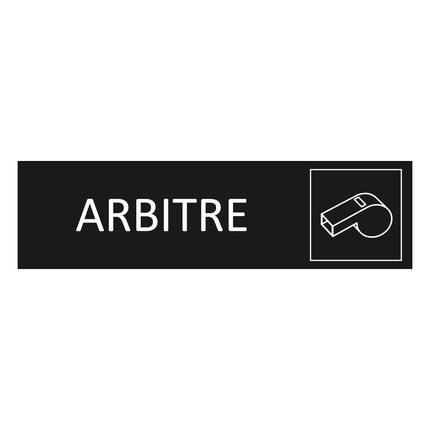 Plaque de porte Arbitre - aluminium noir  - 165 x 45 mm