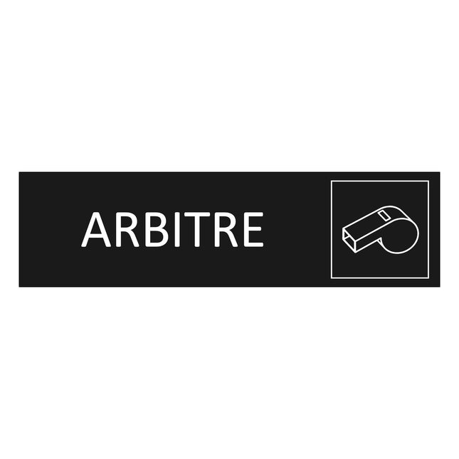 Plaque de porte Arbitre - aluminium noir  - 165 x 45 mm