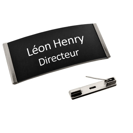 Badge nominatif en plastique Easy3 avec propre texte - 77 x 32 mm - par pièce