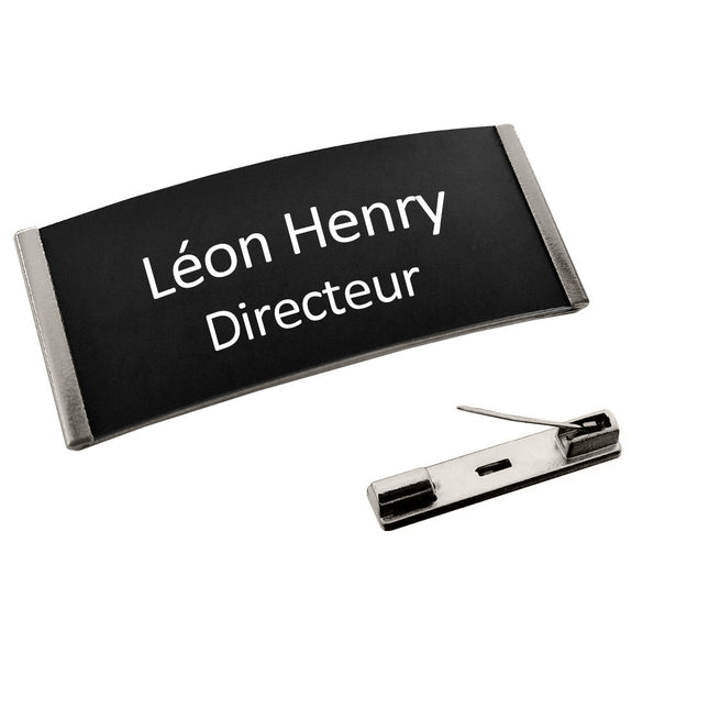 Badge nominatif en plastique Easy3 avec propre texte - 77 x 32 mm - par pièce