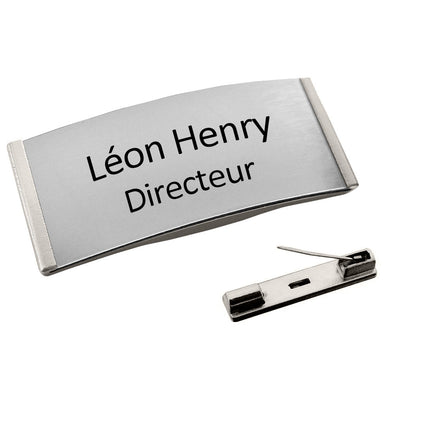 Badge nominatif en plastique Easy3 avec propre texte - 77 x 32 mm - par pièce