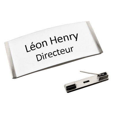Badge nominatif en plastique Easy3 avec propre texte - 77 x 32 mm - par pièce