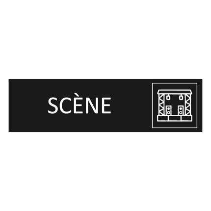 Plaque de porte Scène - aluminium noir  - 165 x 45 mm