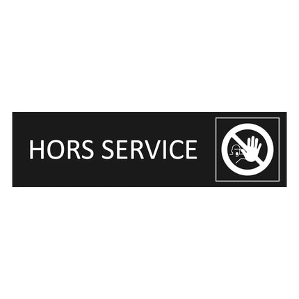 Plaque de porte Hors service - aluminium noir  - 165 x 45 mm