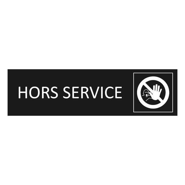 Plaque de porte Hors service - aluminium noir  - 165 x 45 mm