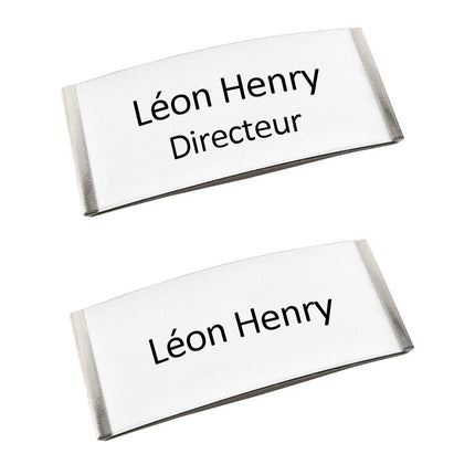 Badge nominatif en plastique Easy3 avec propre texte - 77 x 32 mm - par pièce