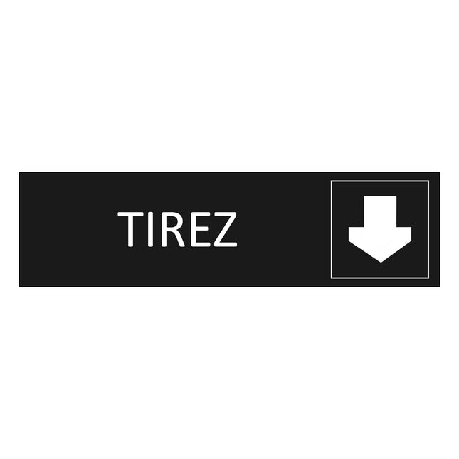 Plaque de porte Tirez - aluminium noir  - 165 x 45 mm
