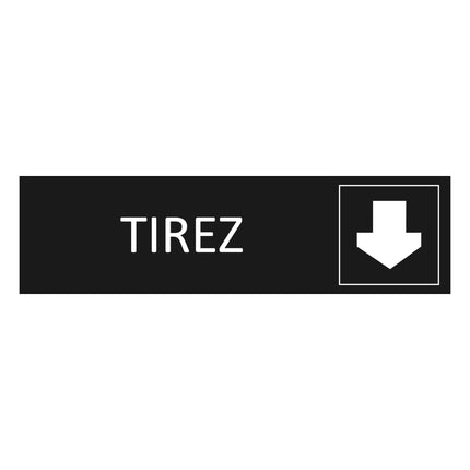 Plaque de porte Tirez - aluminium noir  - 165 x 45 mm