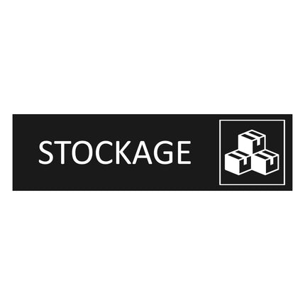 Plaque de porte Stockage - aluminium noir  - 165 x 45 mm