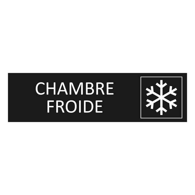 Plaque de porte Chambre froide - aluminium noir  - 165 x 45 mm