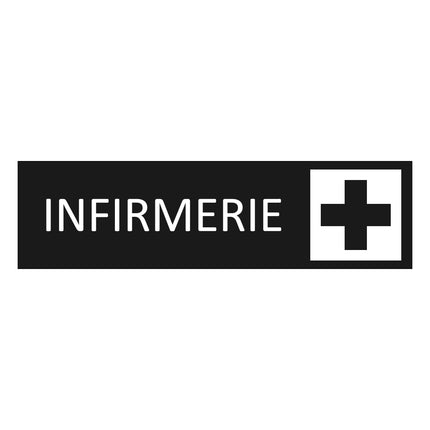 Plaque de porte Infirmerie - aluminium noir  - 165 x 45 mm