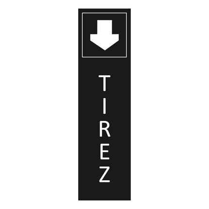 Plaque de porte Tirez - aluminium noir  - 165 x 45 mm