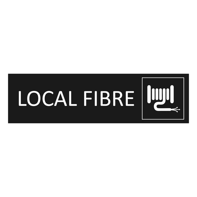 Plaque de porte Local fibre - aluminium noir  - 165 x 45 mm