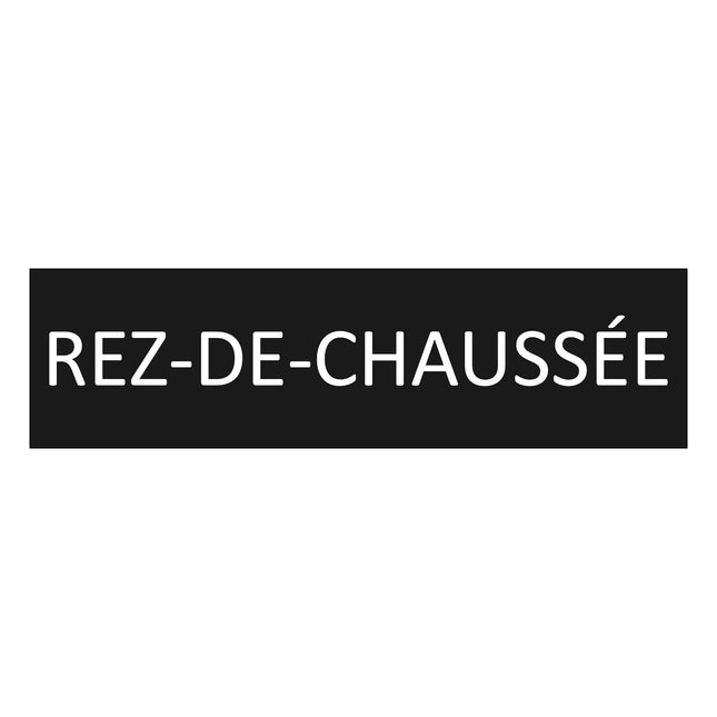 Plaque de porte RDC - aluminium noir  - 165 x 45 mm