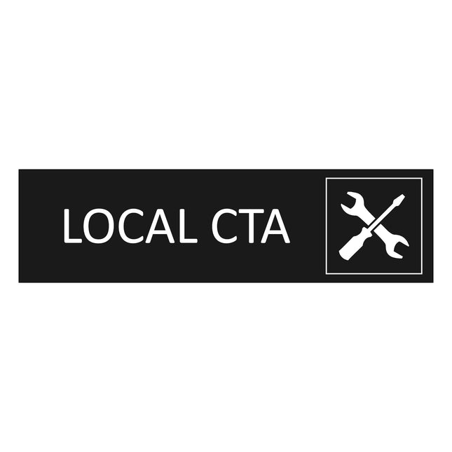 Plaque de porte Local CTA - aluminium noir  - 165 x 45 mm