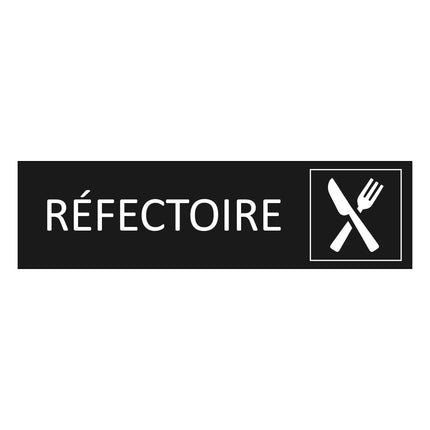 Plaque de porte Réfectoire - aluminium noir  - 165 x 45 mm