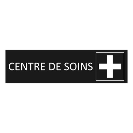 Plaque de porte Centre de soins - aluminium noir  - 165 x 45 mm