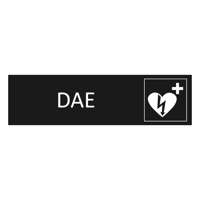 Plaque de porte DAE - aluminium noir  - 165 x 45 mm