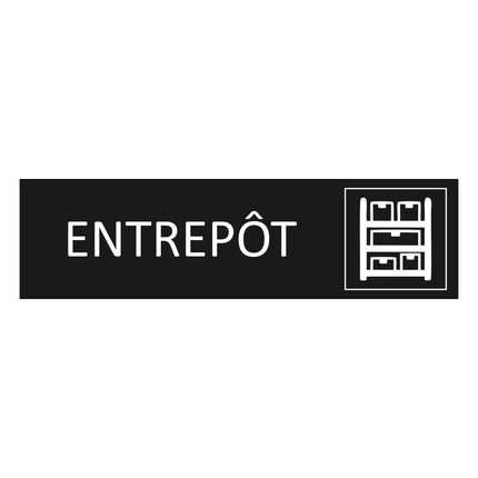 Plaque de porte Entrepôt - aluminium noir  - 165 x 45 mm