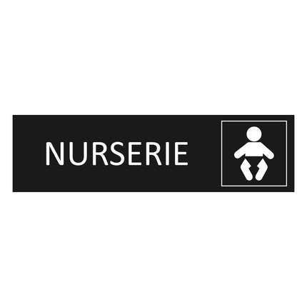 Plaque de porte Nurserie - aluminium noir  - 165 x 45 mm