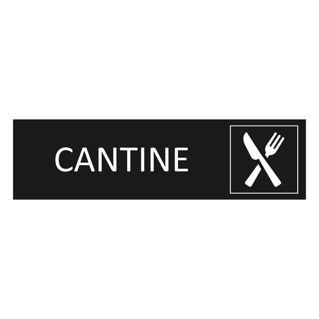 Plaque de porte Cantine - aluminium noir  - 165 x 45 mm
