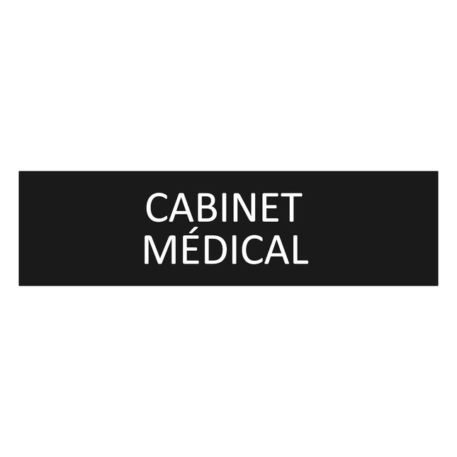 Plaque de porte Cabinet médical - aluminium noir  - 165 x 45 mm