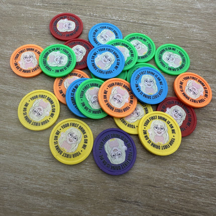 Jetons personnalisés ensemble de couleurs - Ø29 mm - 108 pièces