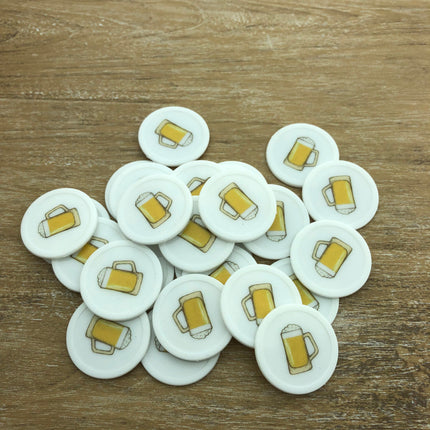 Jetons personnalisés blancs - Ø28 mm - 100 pièces