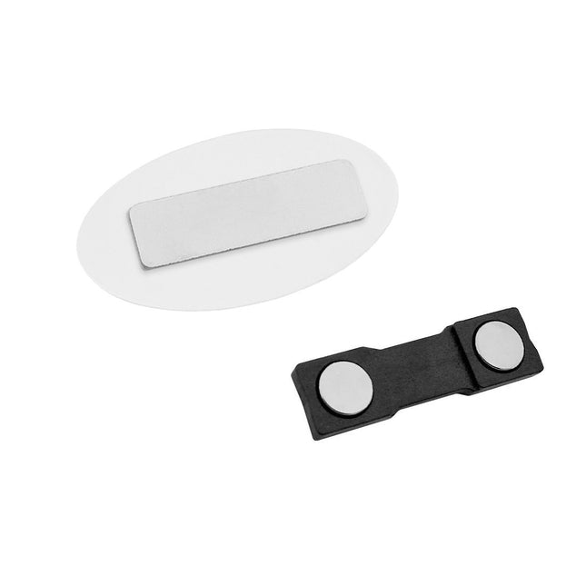 Badge nominatif ovale personnalisé plastique Top - 60 x 30 mm - par pièce