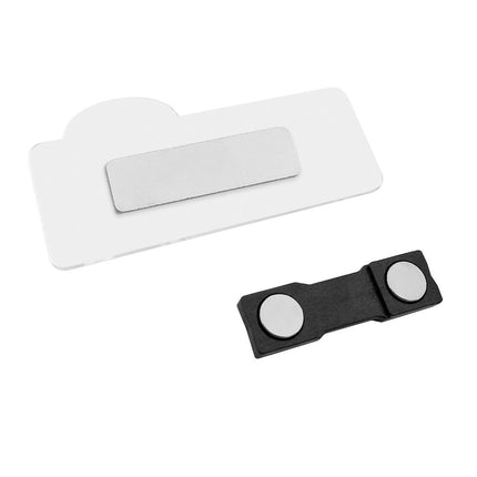 Badge nominatif plexiglas personnalisé avec propre forme maximum 80 x 45 mm - par pièce