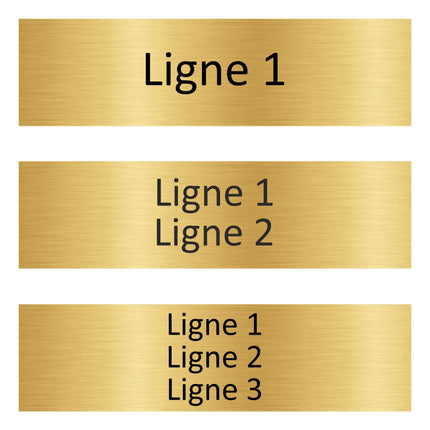 Plaque de porte avec votre texte -  aluminium doré - 165 x 45 mm