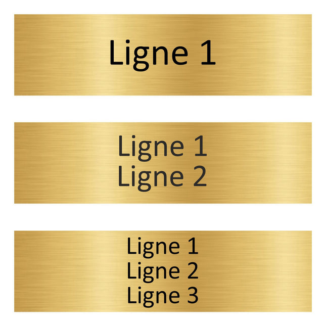 Plaque de porte avec votre texte -  aluminium doré - 165 x 45 mm