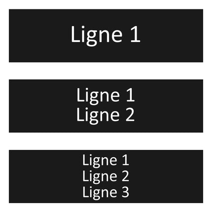 Plaque de porte avec votre texte -  aluminium noir - 165 x 45 mm