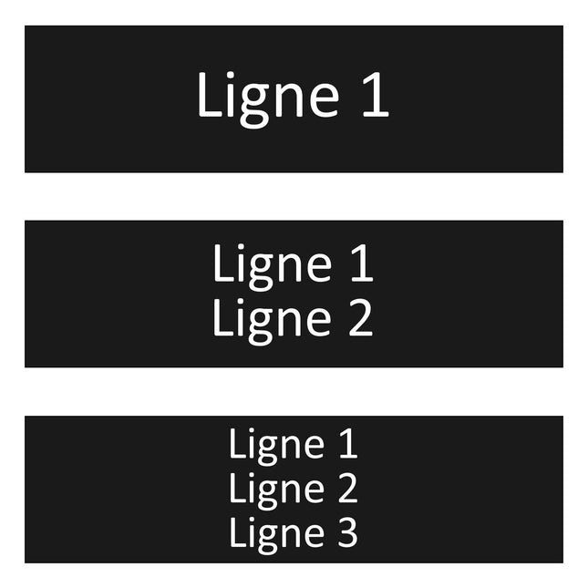 Plaque de porte avec votre texte -  aluminium noir - 165 x 45 mm