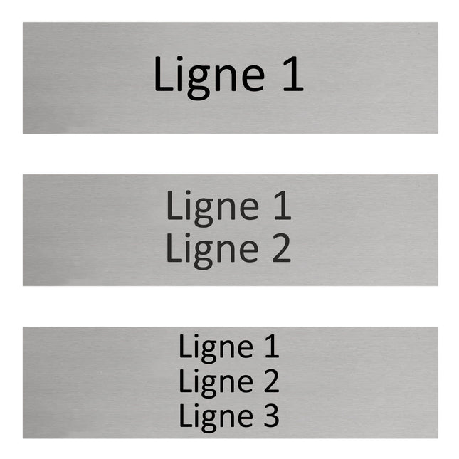 Plaque de porte avec votre texte -  aluminium - 165 x 45 mm